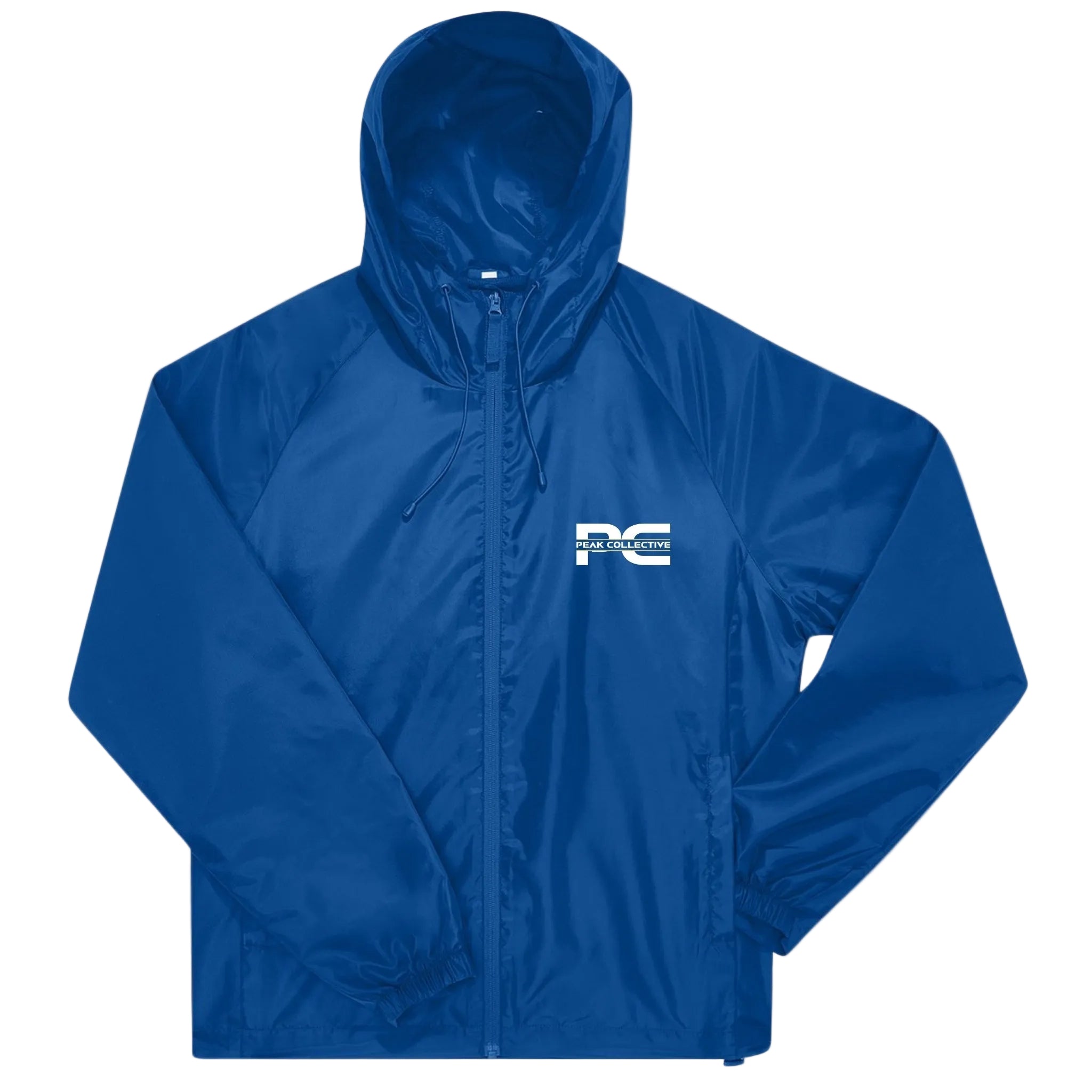 Royal Blue unisex AerisShell lightweight windbreaker with logo, lightweight performance jacket shown on a light grey background, ideal for running, workouts, and active movement.