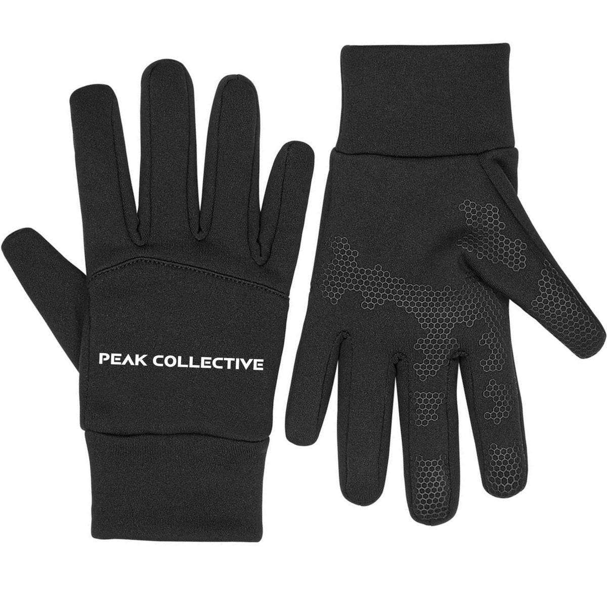 Peak Collective FrostGuard unisex windproof running gloves in black, product image