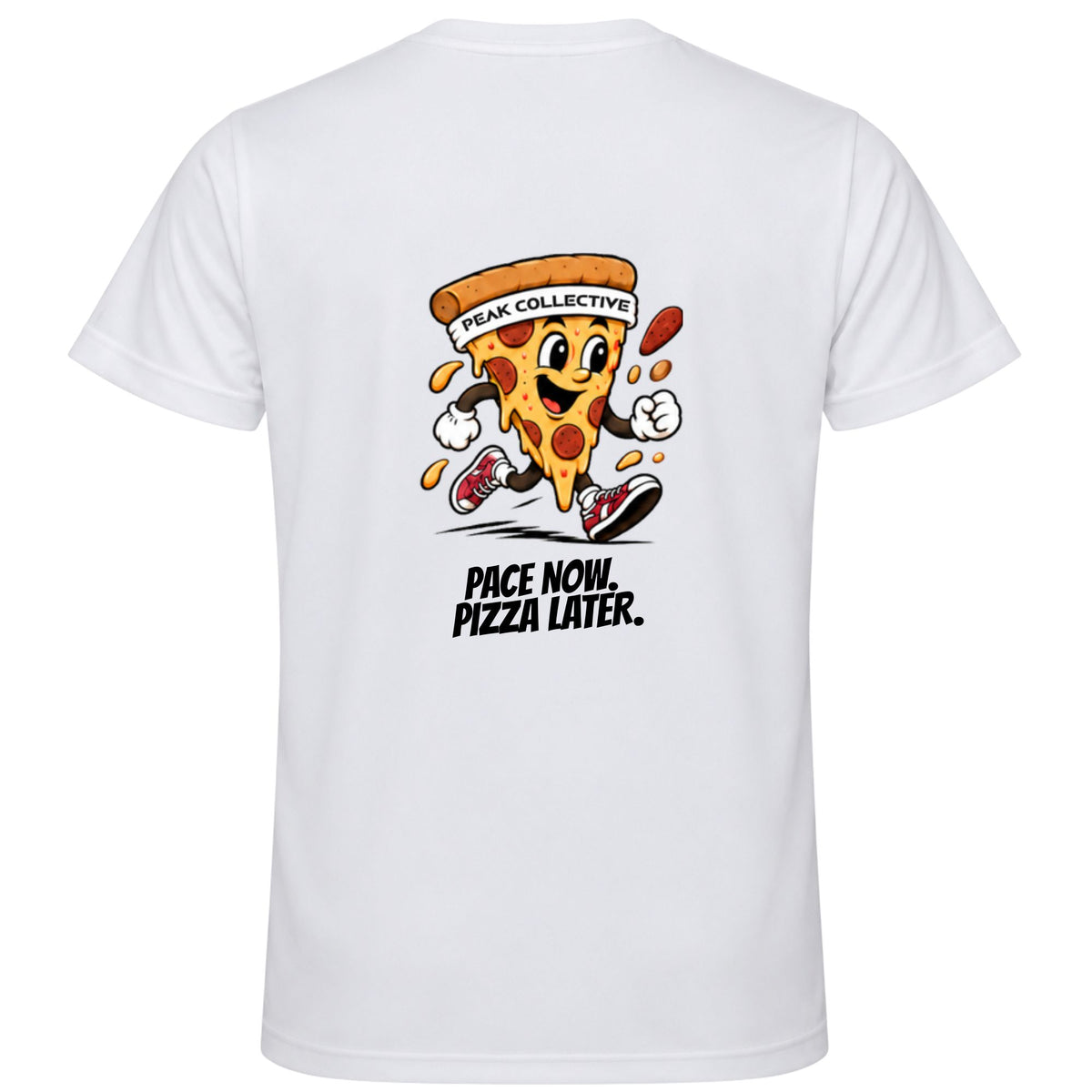 Peak Collective FuelCrew men's graphic running T-shirt with pizza design