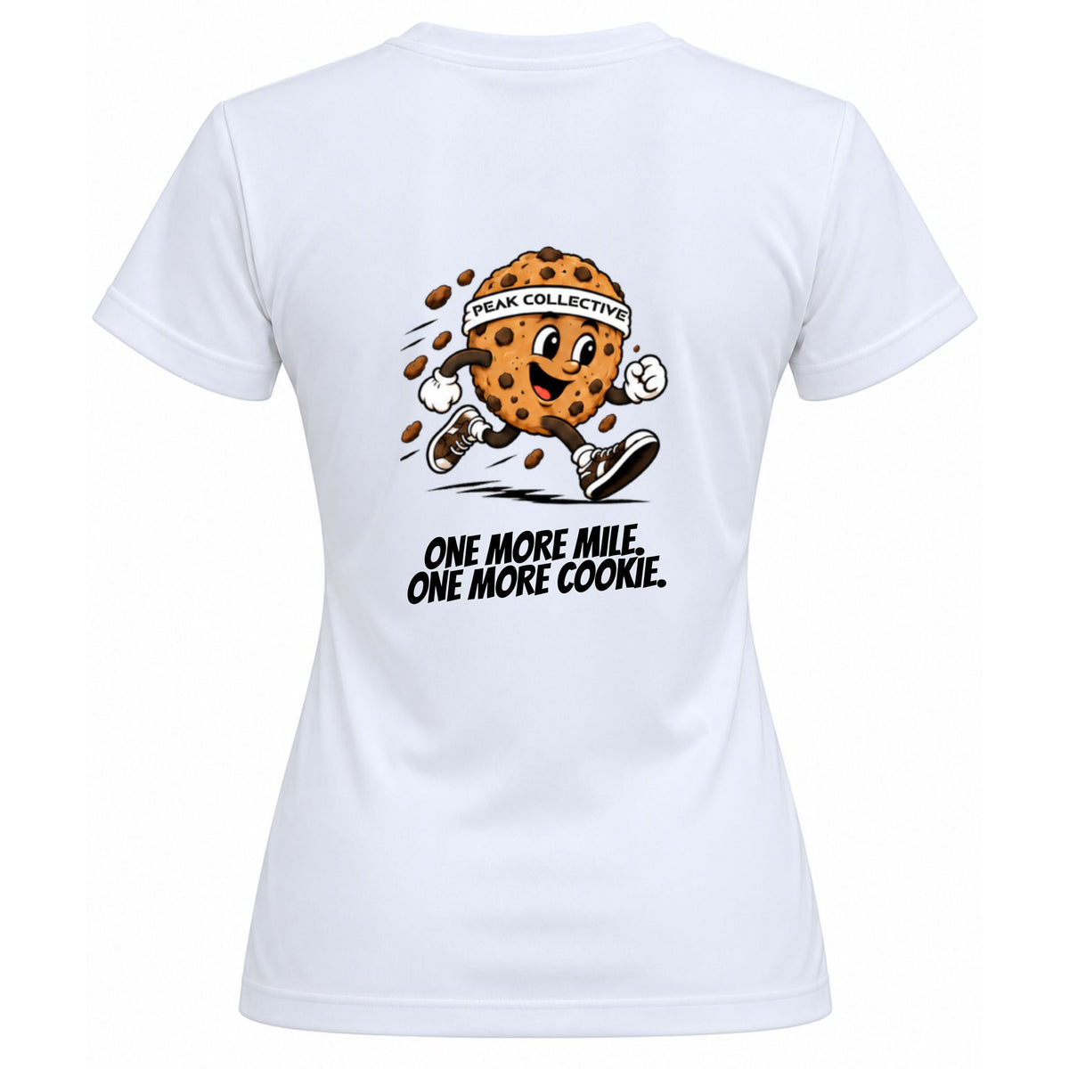Peak Collective FuelCrew women's graphic running T-shirt with cookie design