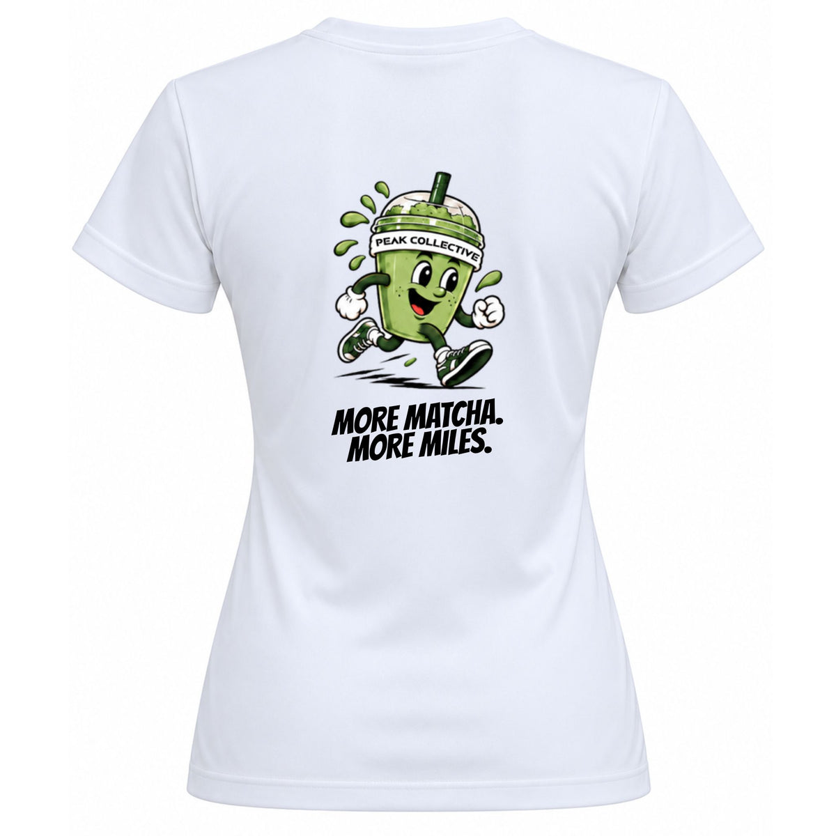Peak Collective FuelCrew women's graphic running T-shirt with matcha design
