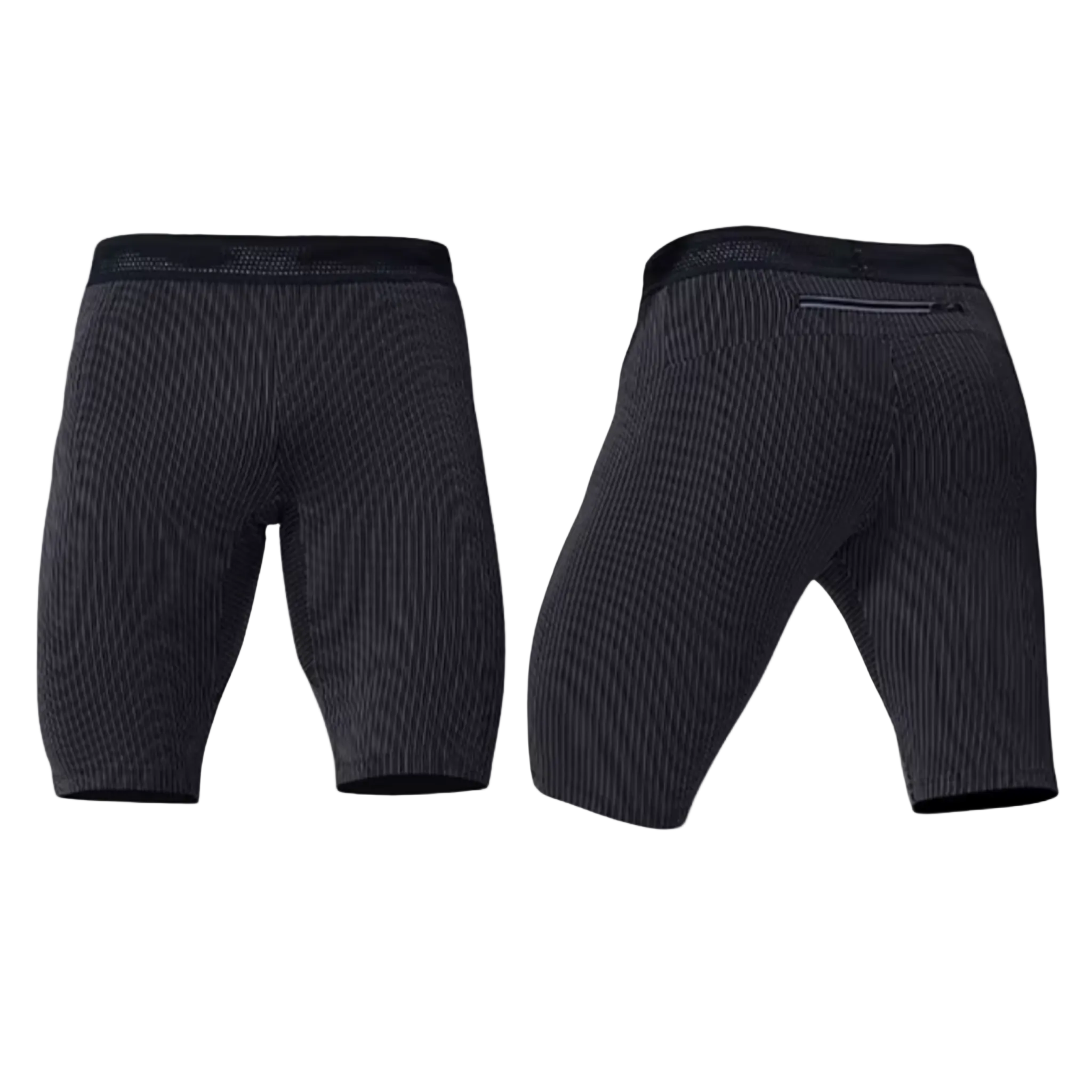 Black AeroSkin half tight compression shorts for men built for gym training, running, and athletic performance.