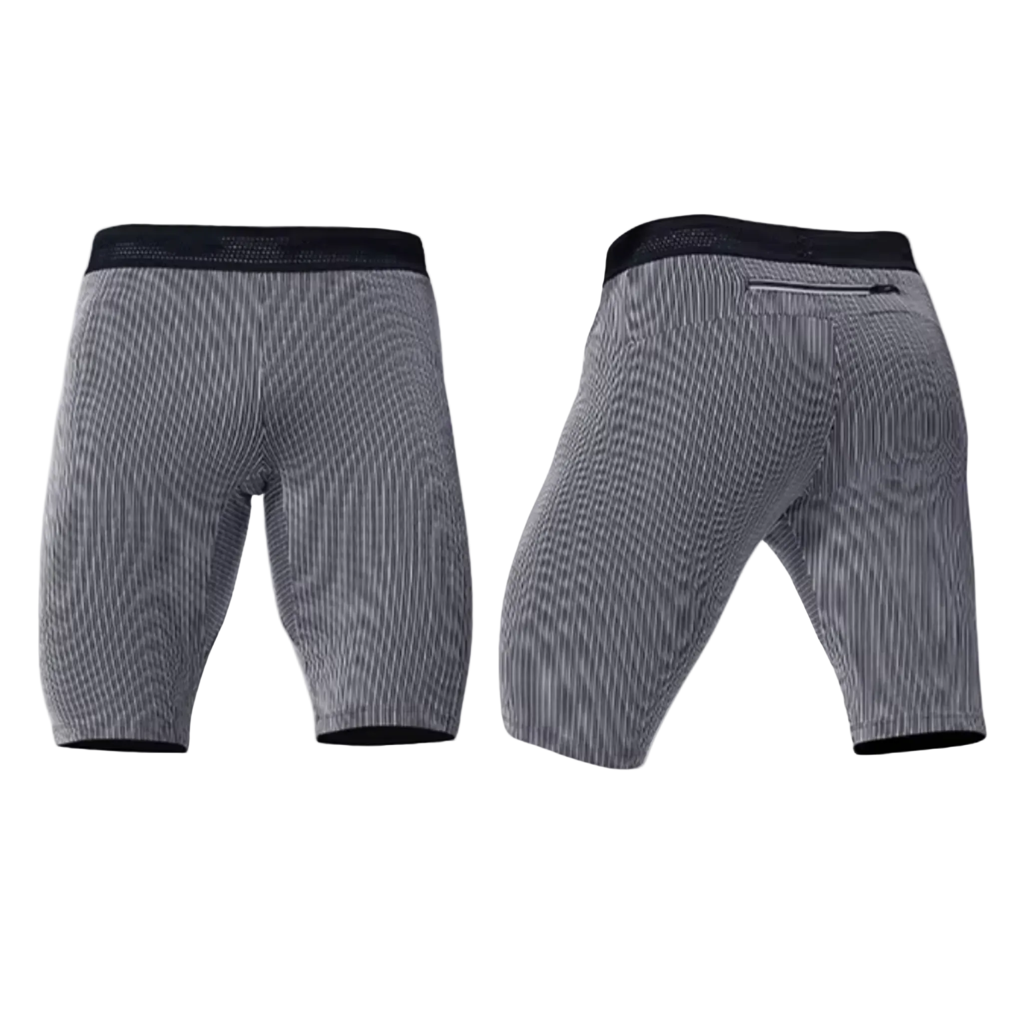 Grey AeroSkin half tight compression shorts for men built for gym training, running, and athletic performance.