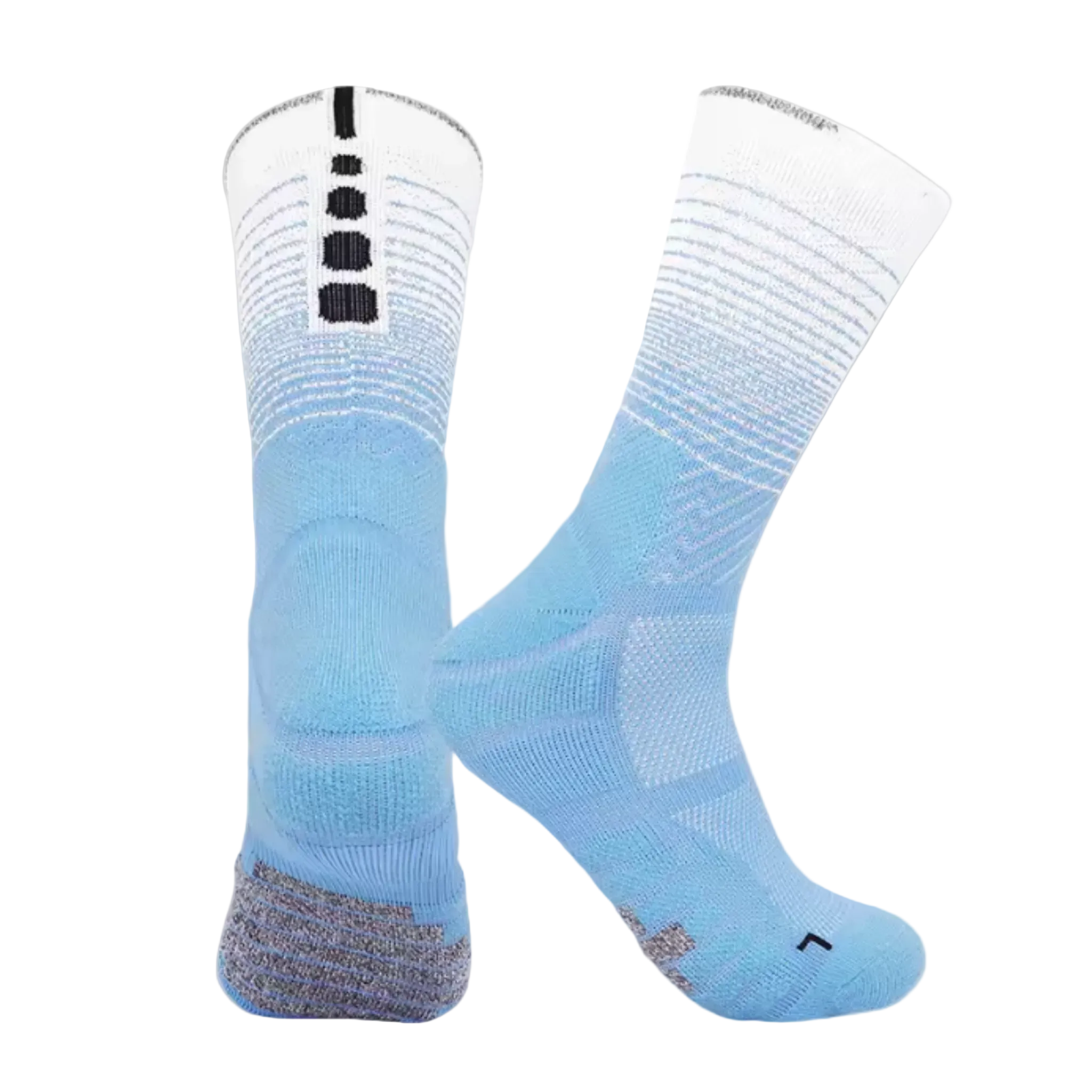 Close-up of CoreStride Polar Surge socks on a white background, ideal for runners and athletes seeking comfort, breathability, and performance socks.