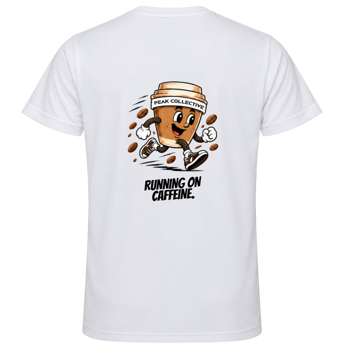 Peak Collective FuelCrew men's graphic running T-shirt with coffee design