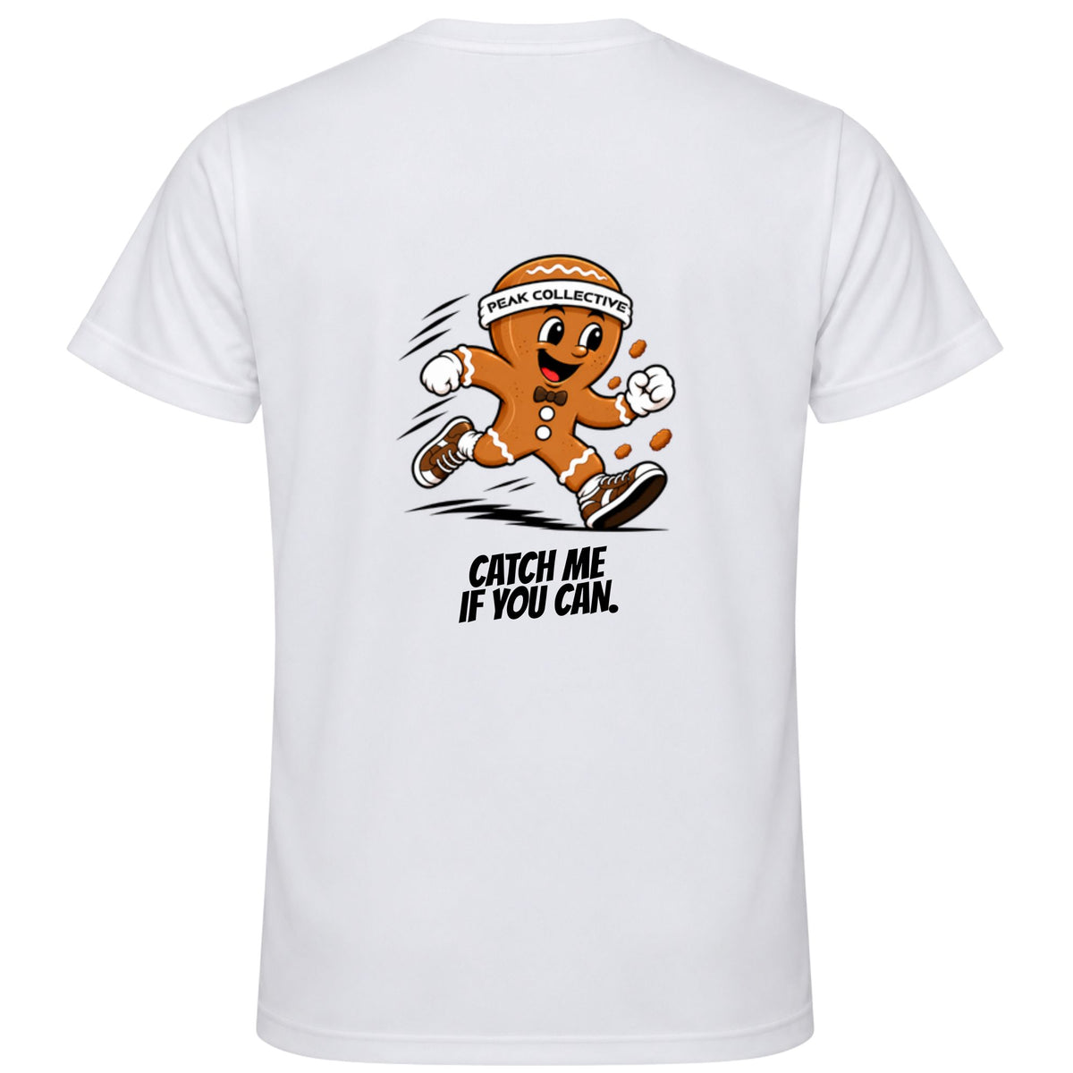 Peak Collective FuelCrew men's graphic running T-shirt with gingerbread design